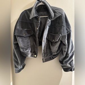 PLT metallic cropped jacket